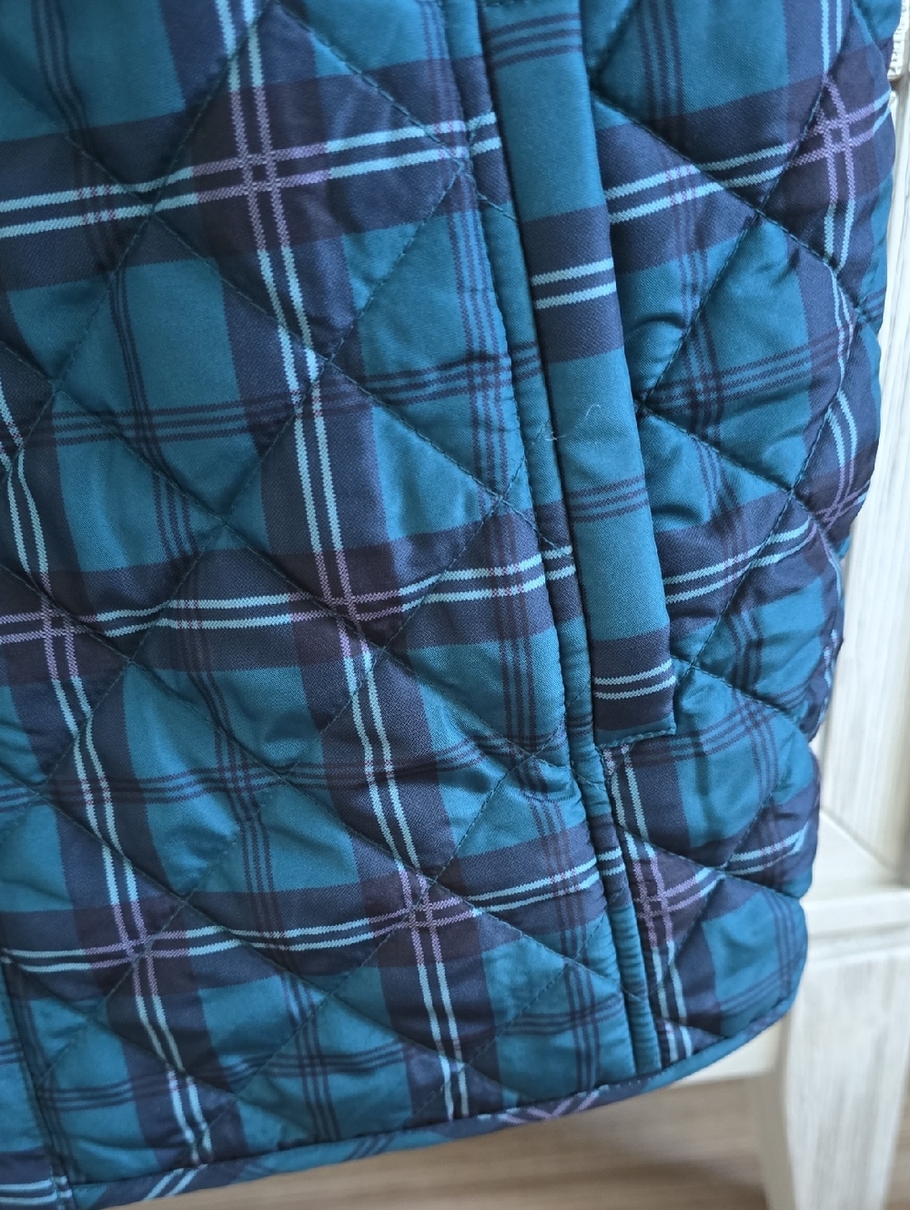 Chico's Reversible Teal /Tartan Vest - M/L - Picture 4 of 5